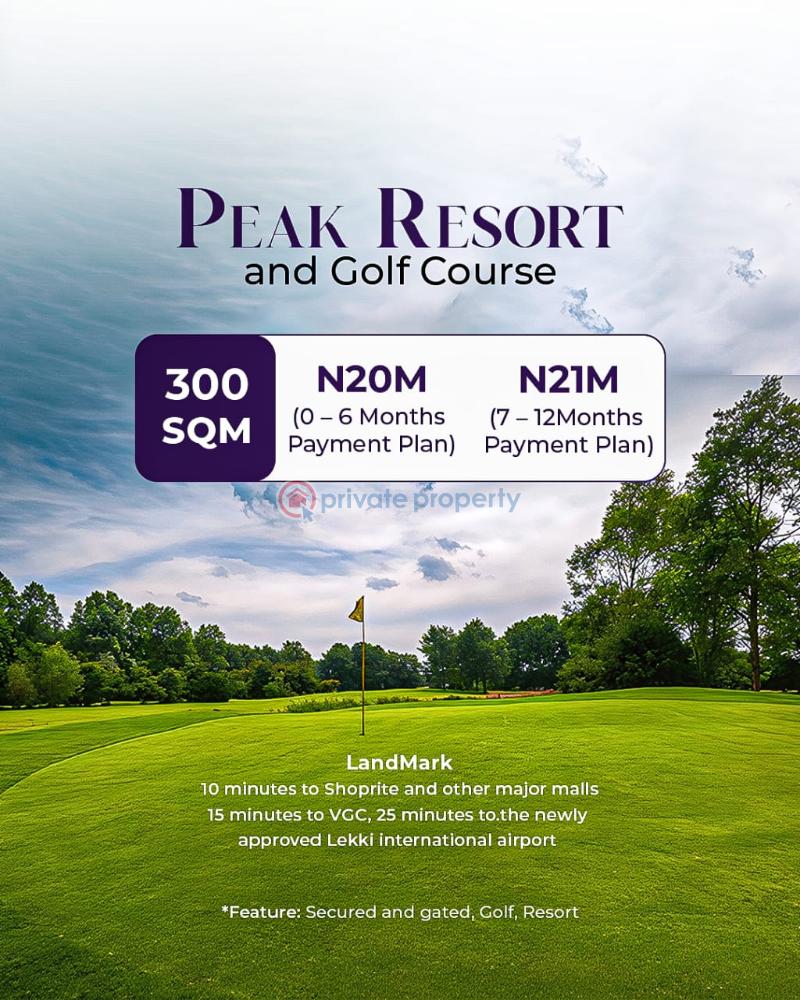 Peak resort and golf course - 0 Residential Land For Sale Lakowe Ibeju-Lekki Lagos - 0