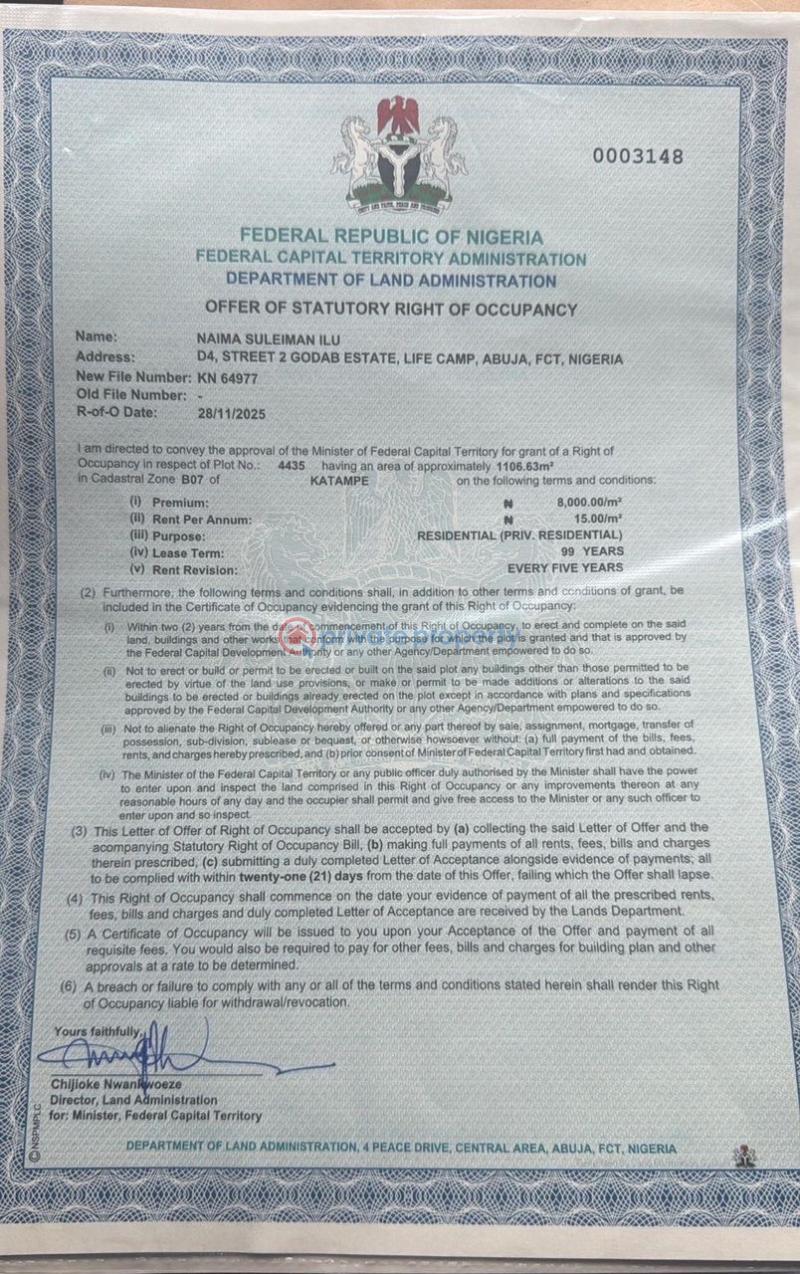 Commercial Land For Sale Katampe Main Abuja Phase 2 