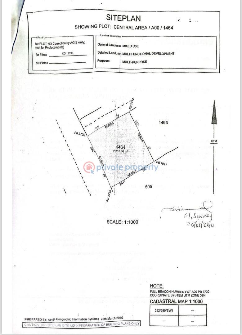 Commercial Land For Sale Central Area Abuja Phase 1 