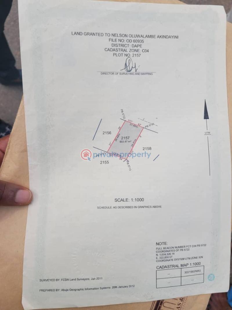 Land For Sale Dape Abuja Phase 3 