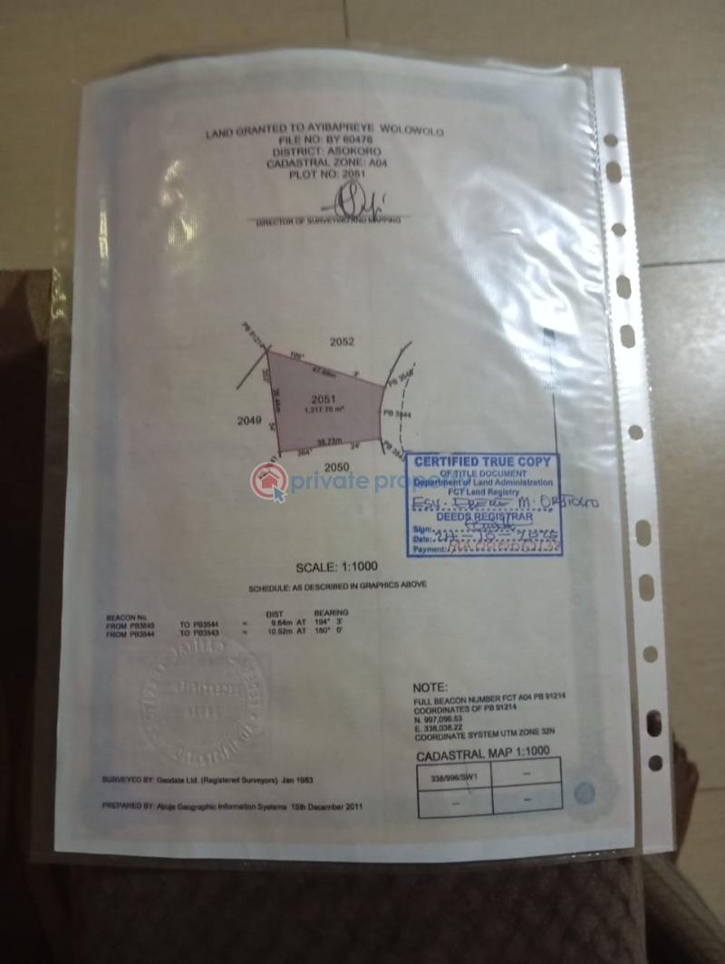 Land For Sale Asokoro Abuja Phase 1 