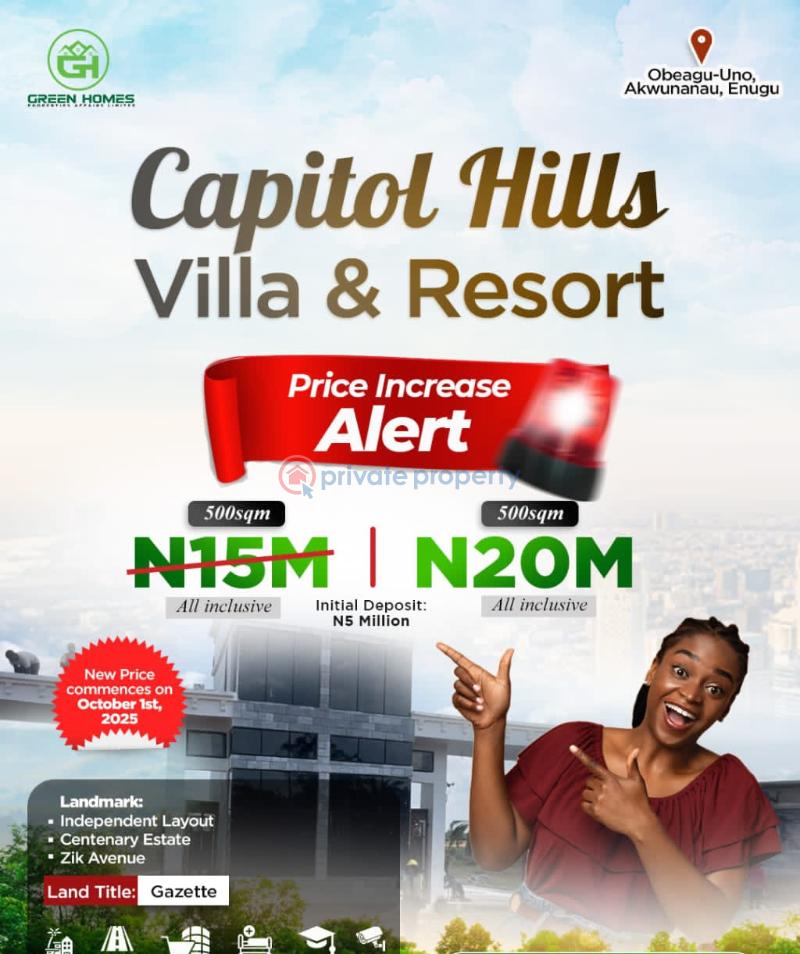 Mixed use Land For Sale Capitol Hills Villa & Resort Estate Obeagu Uno Akwunanau Enugu Area 
