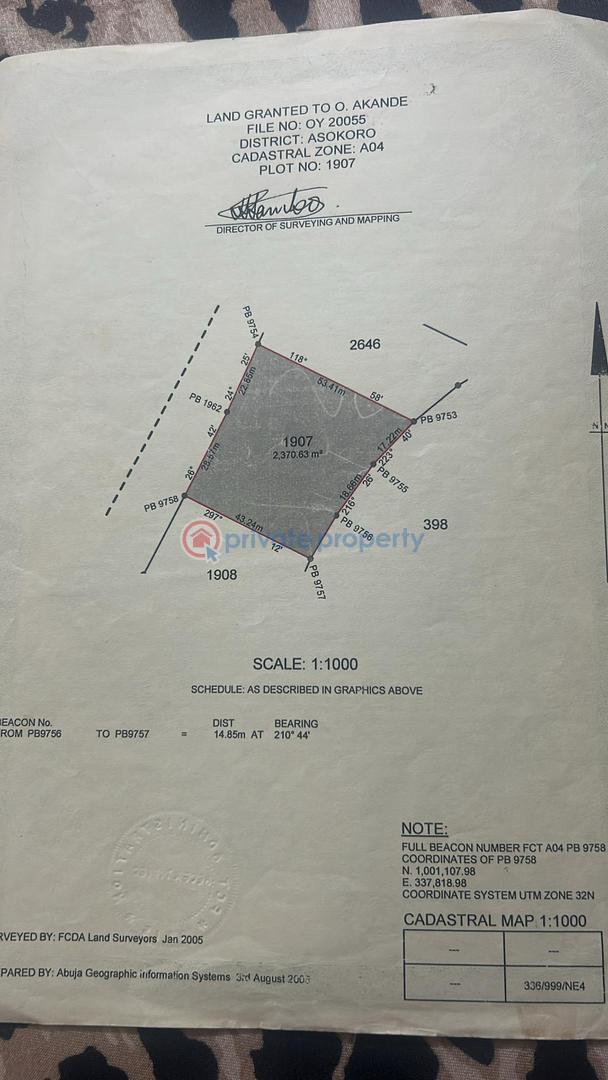 Plot of land Commercial Land For Sale Asokoro Abuja Phase 1