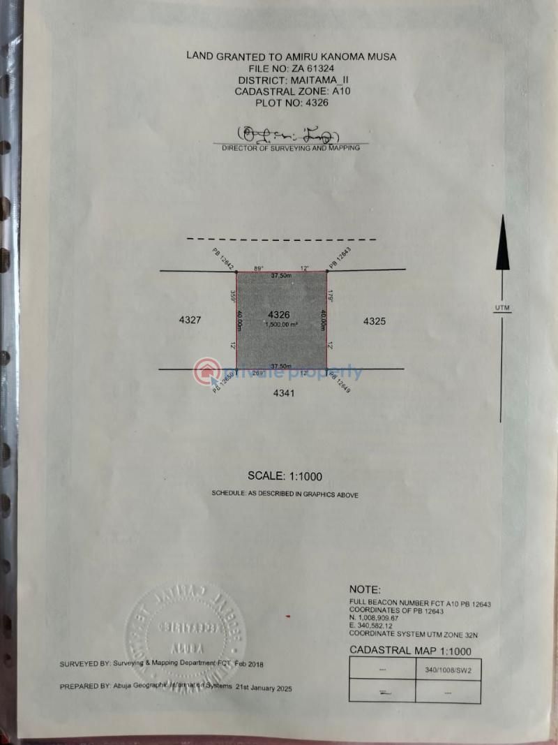Residential Land For Sale Maitama Abuja Phase 1 