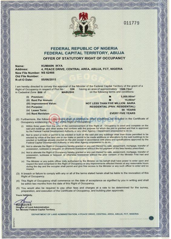 Residential Land For Sale Mabushi Abuja Phase 1 