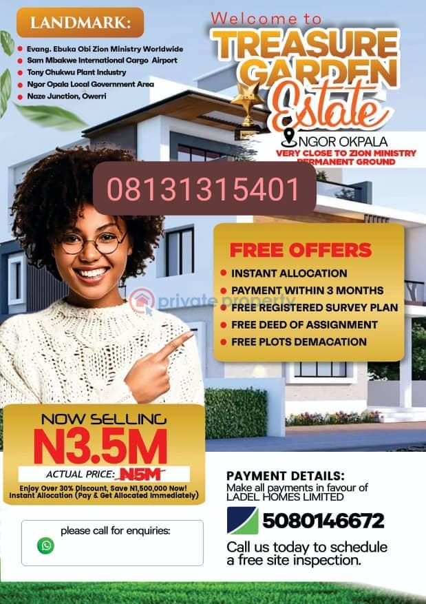 Mixed use Land For Sale Obike, 10mins To Zion Ministry Ngor-Okpala Imo