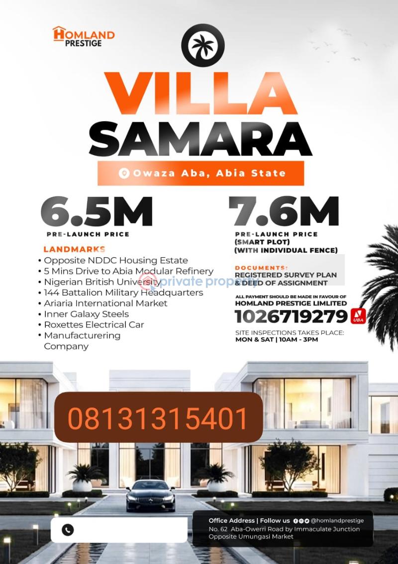 Mixed use Land For Sale Owaza, Opposite Nddc Housing Estate Ukwa West Abia