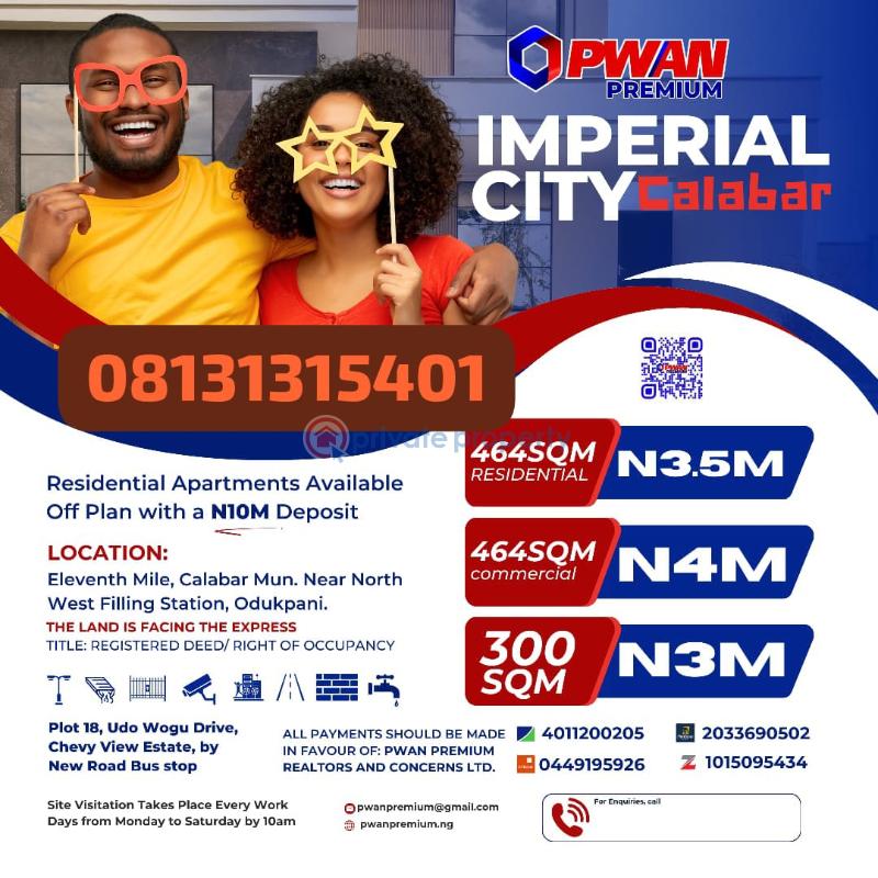 Mixed use Land For Sale Eleventh Mile Calabar Municipal, Near Northwest Filling Station Cross River 