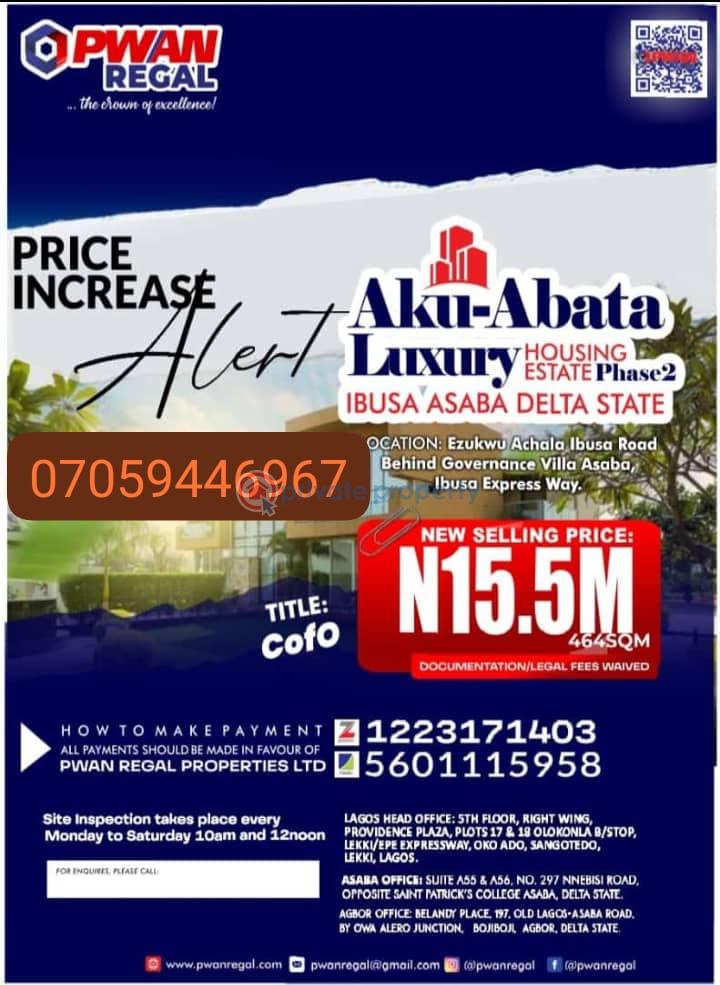 Land For Sale Ezukwu Achalla Ibusa Road Behind Government Villas Ibusa Expressway Asaba Oshimili North Delta