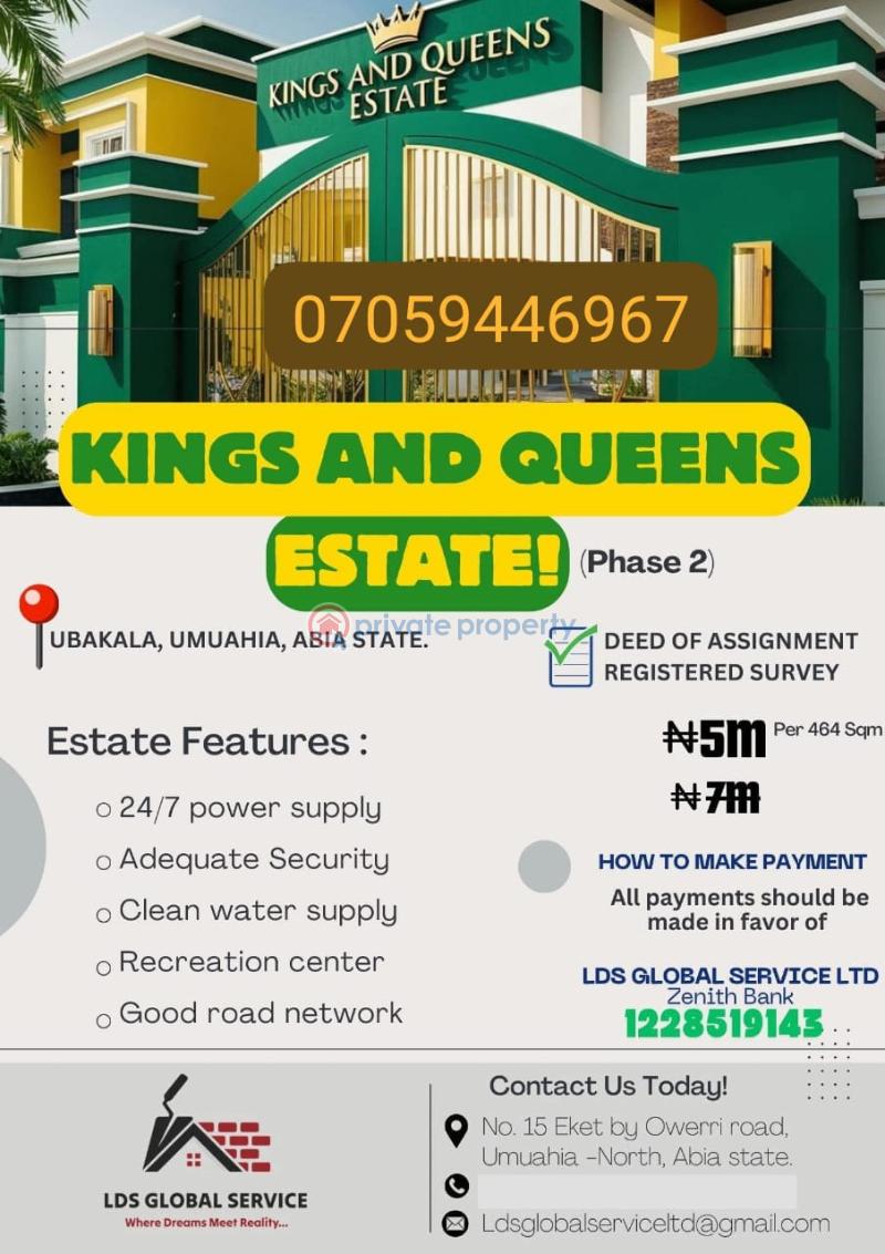 Mixed use Land For Sale Ubakala, Close To Immigration Umuahia South Abia