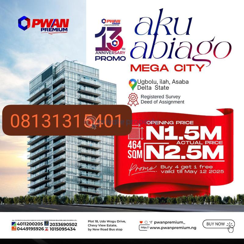 Mixed use Land For Sale Ugbolu, Illah Oshimili North Delta