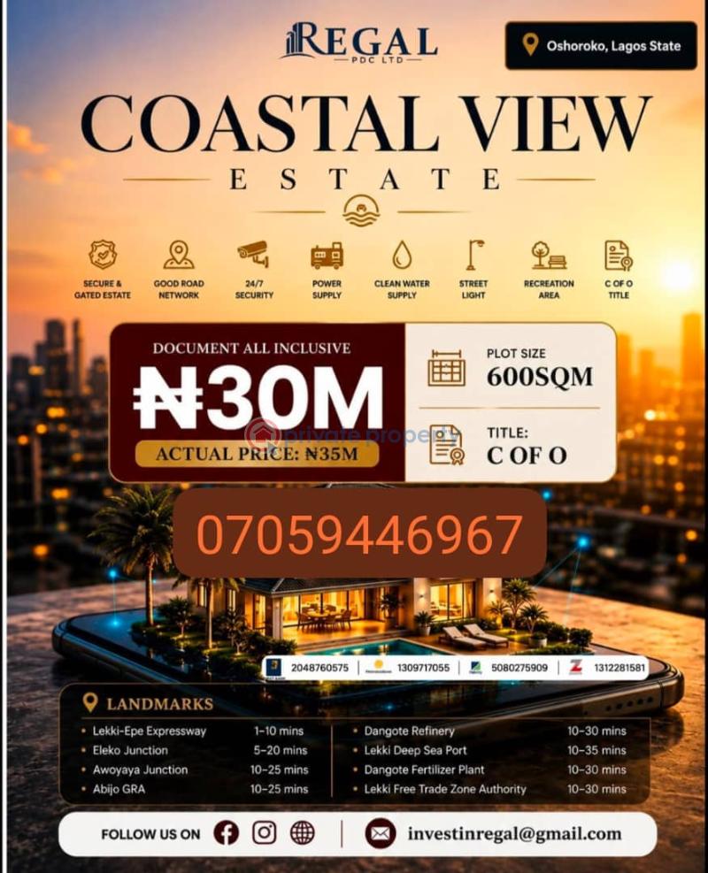 Mixed use Land For Sale Oshoroko Ibeju-Lekki Lagos