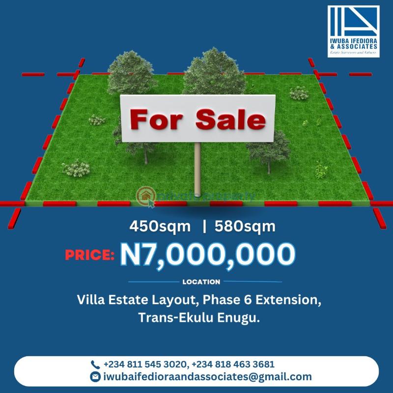 Mixed use Land For Sale Villa Estate Layout, Phase 6 Extension, Trans Ekulu Enugu Suburb Enugu Area 