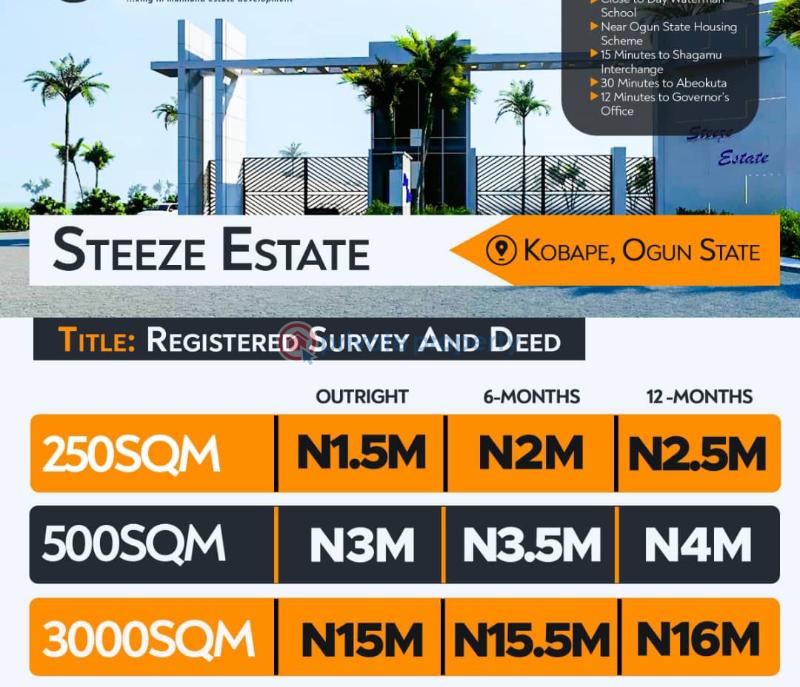 Mixed use Land For Sale Kotape, Steeze Estate Abeokuta Ogun