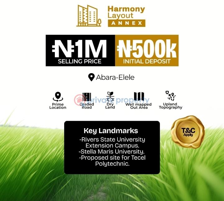 Residential Land For Sale Abara Elele Port Harcourt Rivers