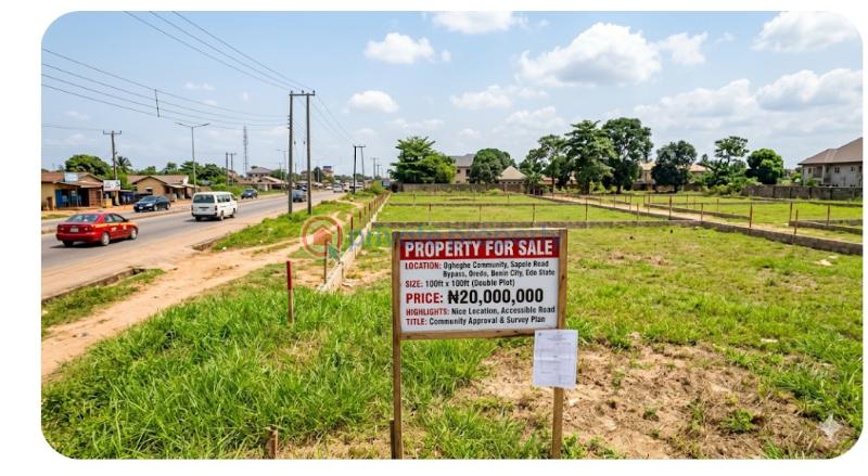 Mixed use Land For Sale Ogheghe Community Sapele Rd Bypass Benin City Oredo 