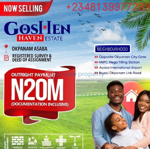 Residential Land For Sale Goshen Haven Estate, Okpanam Asaba Delta