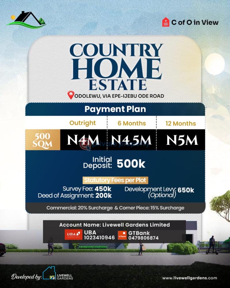Residential Land For Sale Odolewu, Epe–ijebu Ode Ijebu Ogun - 1