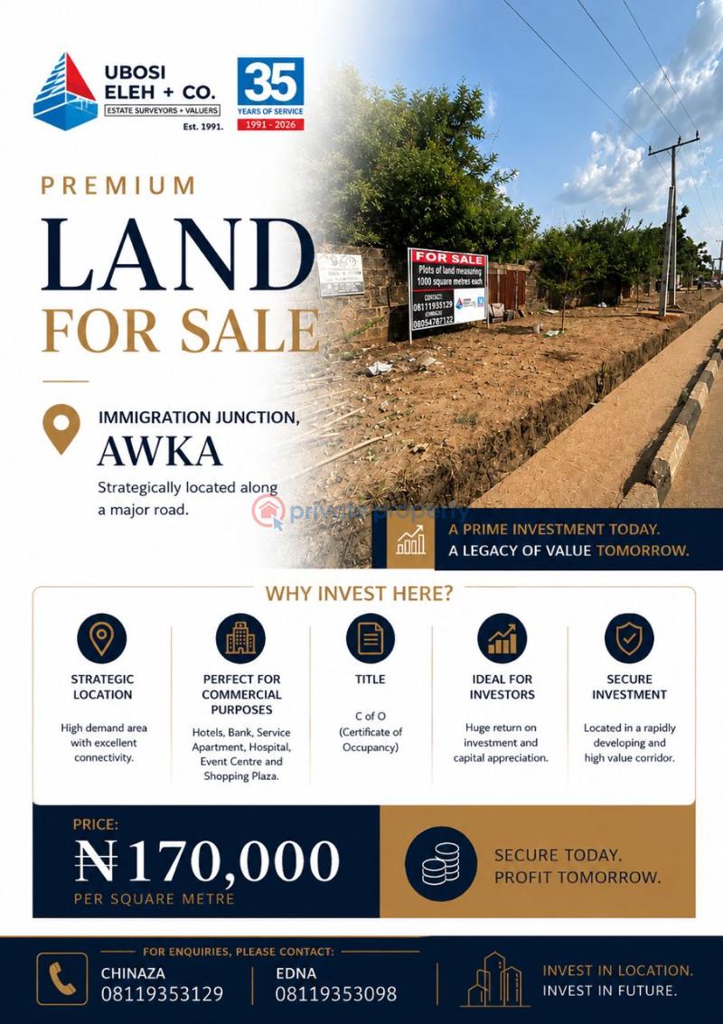 Residential Land For Sale Immigration Junction Awka North Anambra