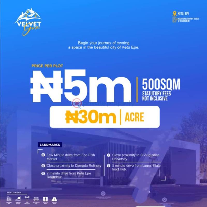 Residential Land For Sale Velvet Garden Ketu 5 Minutes Drive From Lagos Food Security & Logistics Hub Epe Lagos