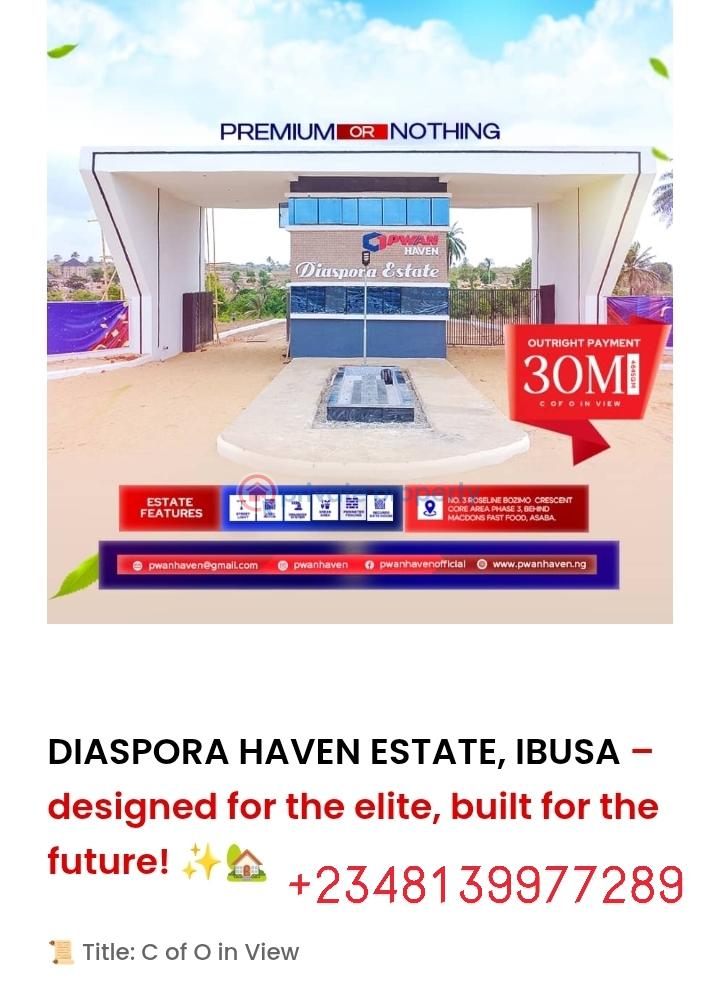 Residential Land For Sale Diaspora Haven Estate, Ibuzo Asaba Delta