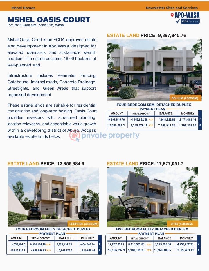 Residential Land For Sale Apo Wasa Kurudu Abuja Phase 4 
