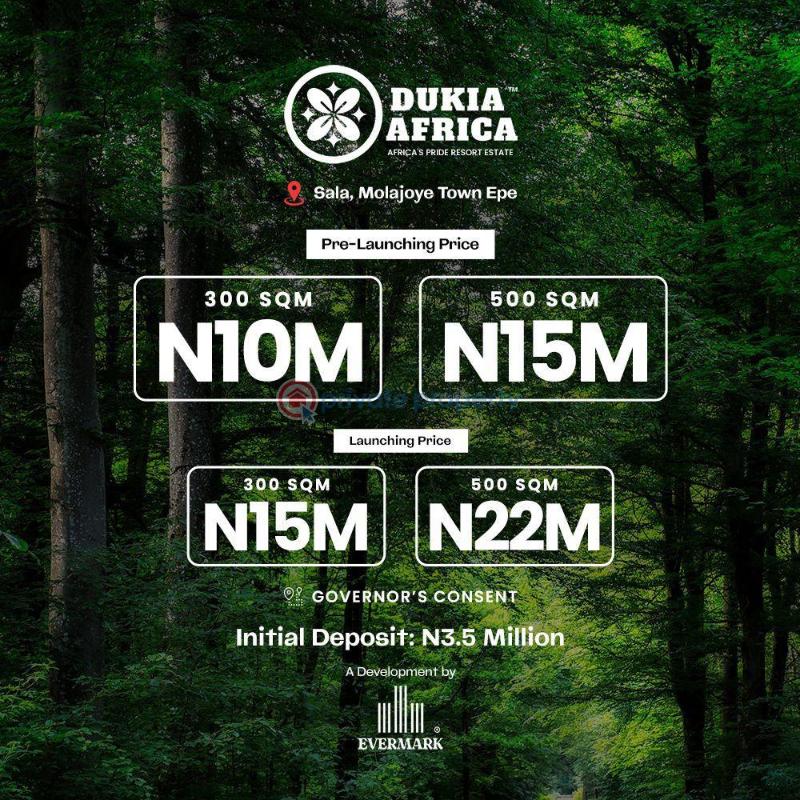 Land For Sale Dukia Africa Is Africa’s Biggest Resort Estate Located At Sala, Molajoye Town, Epe Lagos Epe Lagos