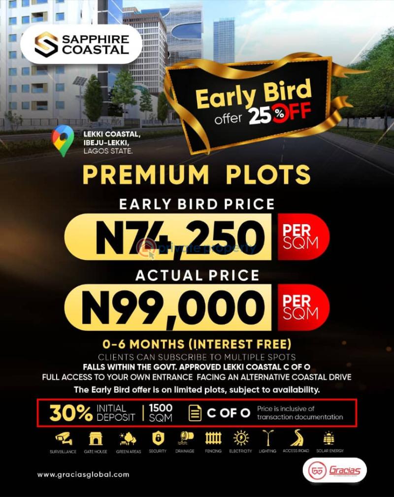 Residential Land For Sale Sapphire Coastal Estate Along Lagos Calabar Coastal Road Ibeju-Lekki Lagos