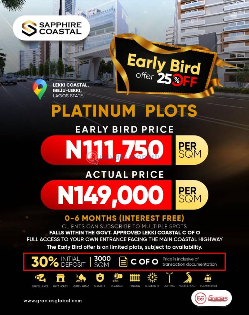 Residential Land For Sale Sapphire Coastal Estate Along Lagos Calabar Coastal Road Ibeju-Lekki Lagos