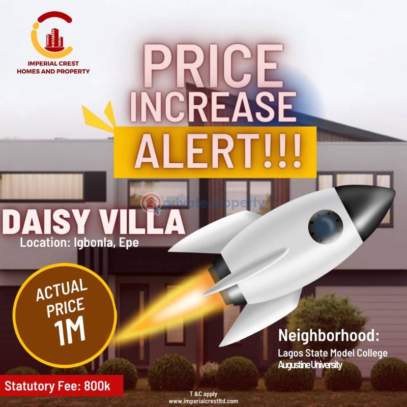 For sale Land Daisy Villa. Daisy Villa Located At Igbonla, Epe