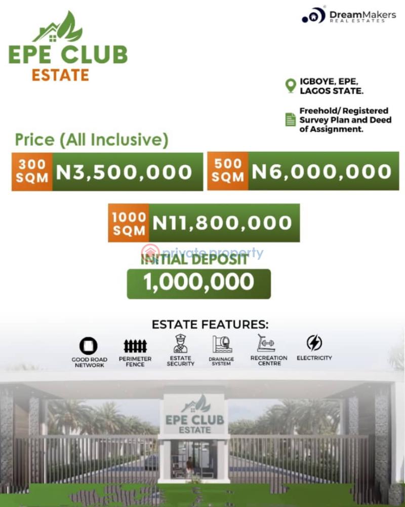 Residential Land For Sale Epe Club Estate Located At Igboye Epe Lagos