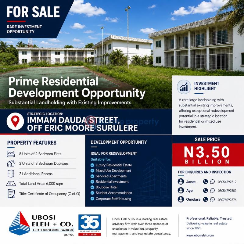 Block Of Flats For Sale Immam Dauda Street, Off Eric Moore Surulere Lagos - 0