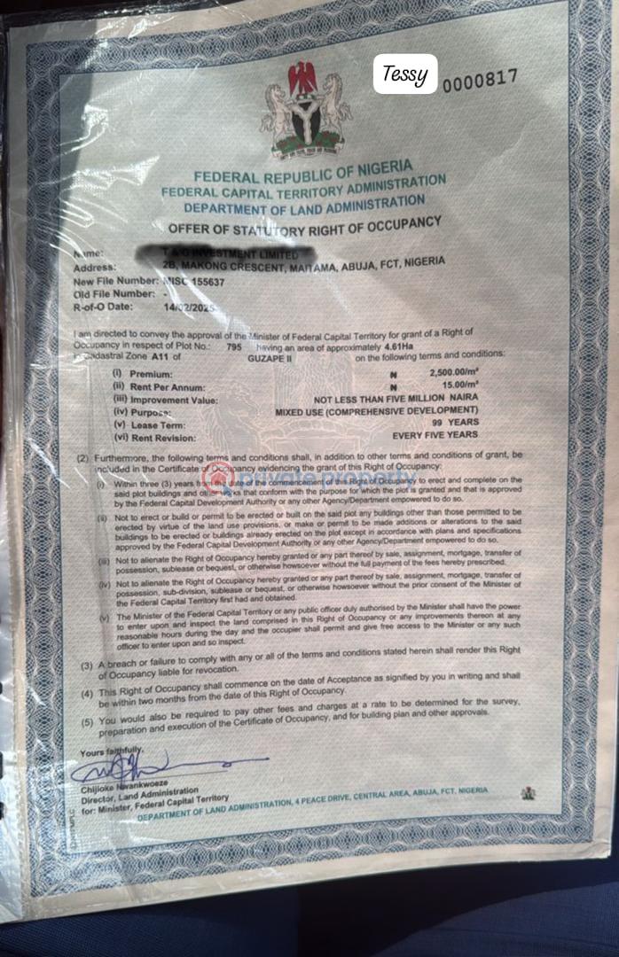 Land For Sale Guzape Abuja Phase 1 
