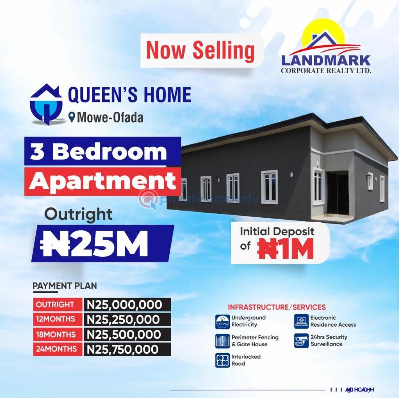 3 bedroom Bungalow For Sale Queen Homes, Mowe Ofada Mowe Ogun area  - 1