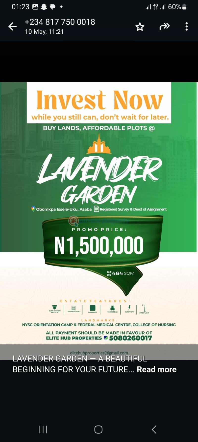 Land For Sale Obomkpa Iselle Uku Asaba Delta