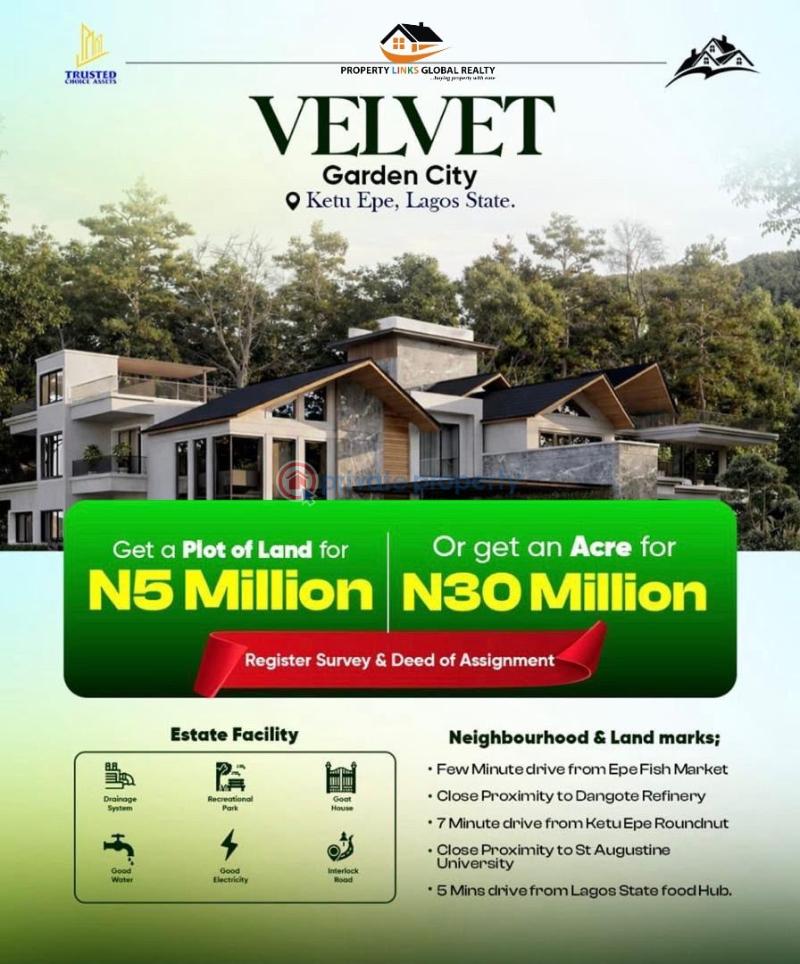 Residential Land For Sale Velvet Garden City Estate Located At Ketu Epe Epe Lagos