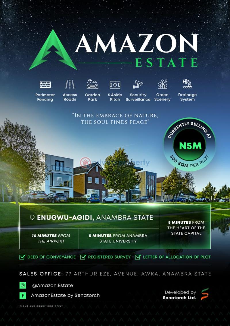 For sale Land 5 Minutes Drive From Anambra State University Njikoka