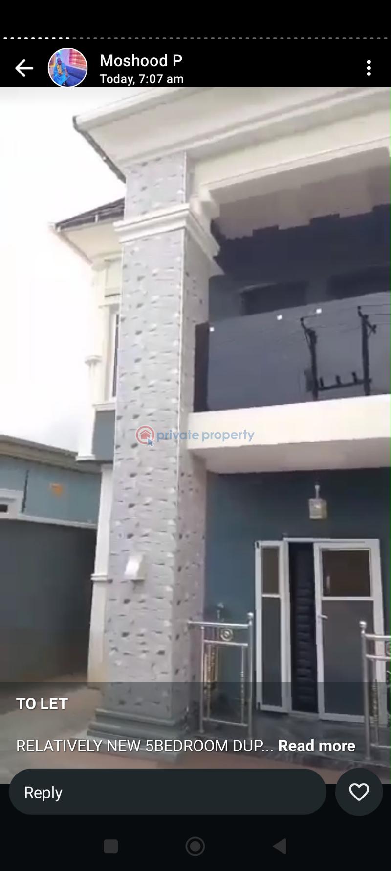 Relatively new 5 bedrooms duplex in fagba - 1 5 bedroom Block Of Flats For Rent Pipeline Fagba Ifako-Ijaiye Lagos - 1