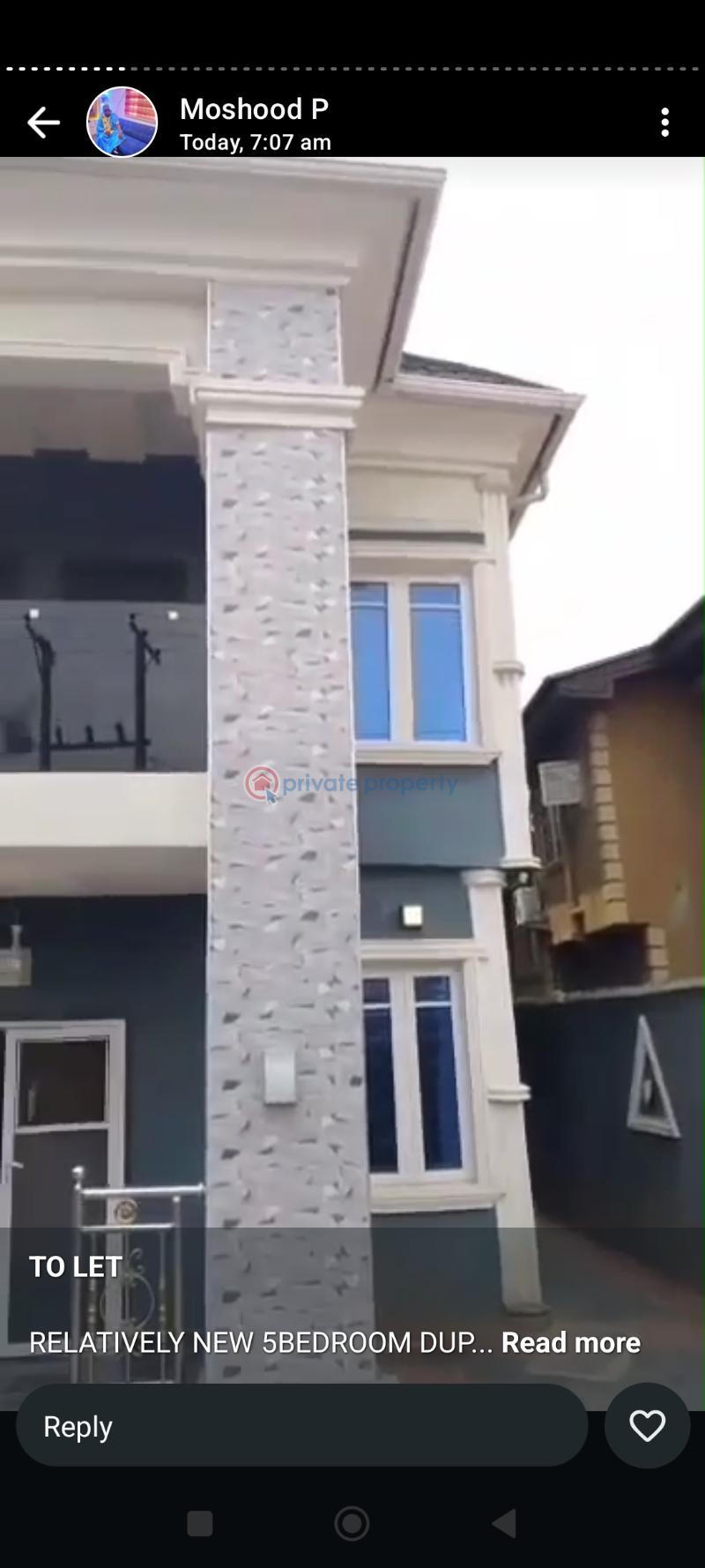 Relatively new 5 bedrooms duplex in fagba - 0 5 bedroom Block Of Flats For Rent Pipeline Fagba Ifako-Ijaiye Lagos - 0