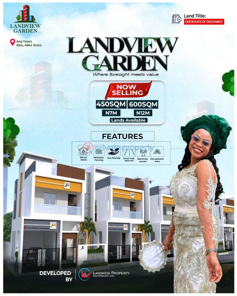 Mixed use Land For Sale Landview Garden, Deposit 1million To Buy. Aba South Abia