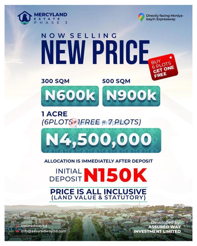 Residential Land For Sale Mercy Land Phase 3 Along Moniya Iseyin Road Iseyin Ibadan Oyo
