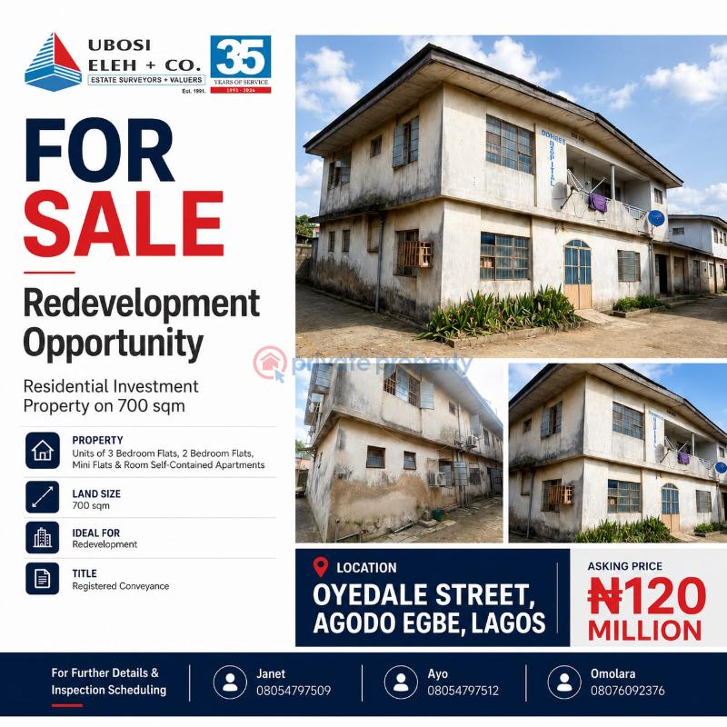 Bungalow For Sale Oyedale Street, Agodo Egbe, Lagos Egbe/Idimu Lagos