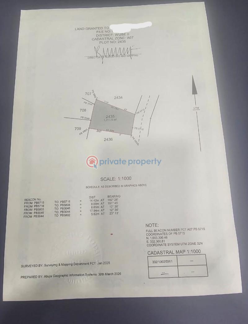 Residential Land For Sale Wuse II Abuja Phase 1 