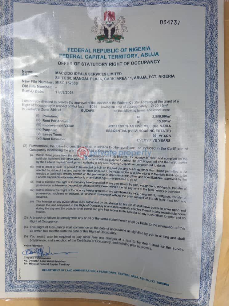 Residential Land For Sale Guzape Abuja Phase 1  - 0