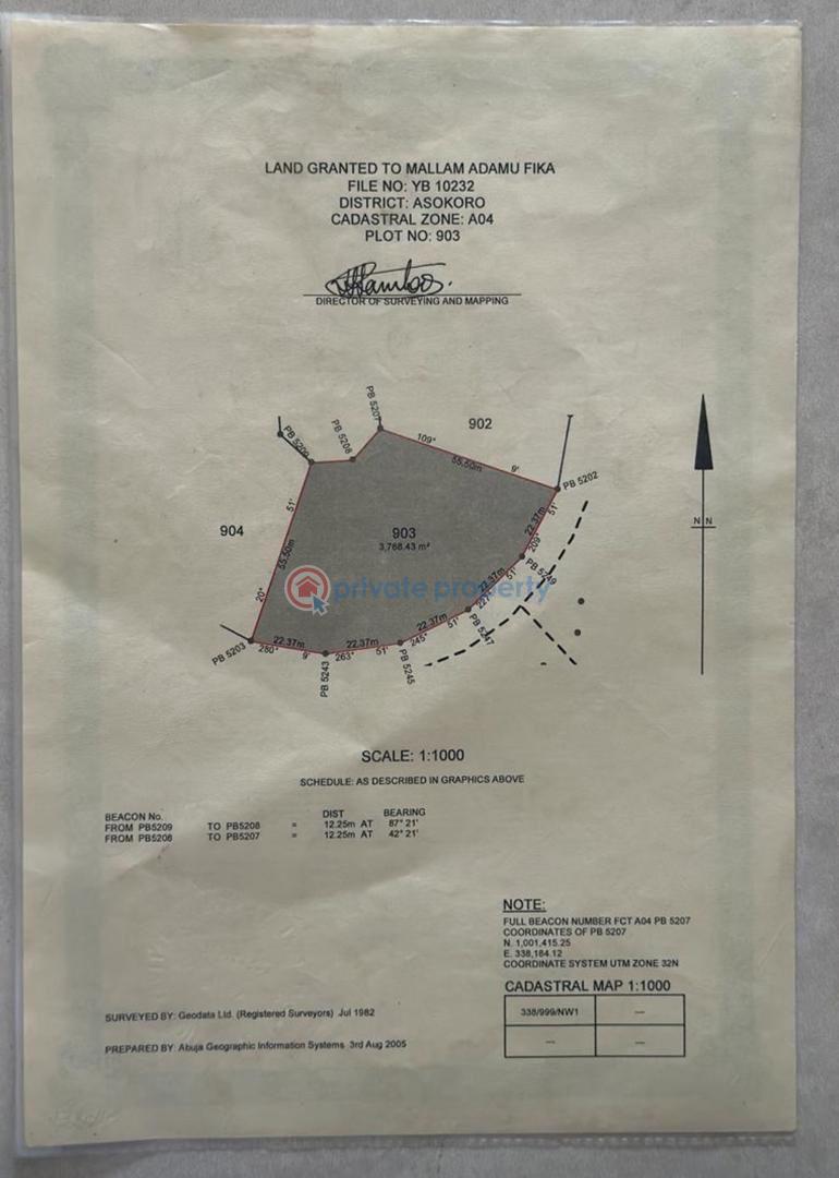 Residential Land For Sale Asokoro Abuja Phase 1 
