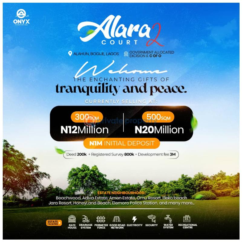 Residential Land For Sale Alara Court Phase 2 Bogije Bogije Sangotedo Lagos