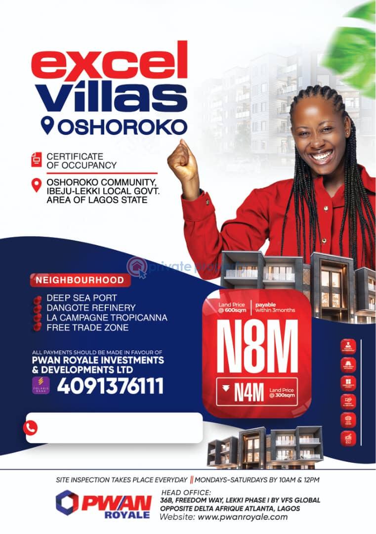 Land For Sale Excel Garden By Pwan Oshoroko Ibeju-Lekki Lagos