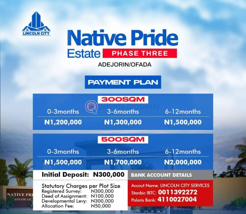 Residential plots of land for sale at mowe ofada - 1 Residential Land For Sale Native Pride Estate Phase 3.0 Ofada Adejorin Mowe Ofada Ogun area  - 1