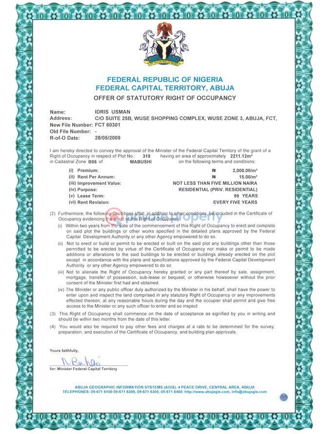 Residential Land For Sale Ahmadu Bello Way Central Area Abuja Phase 1  - 0