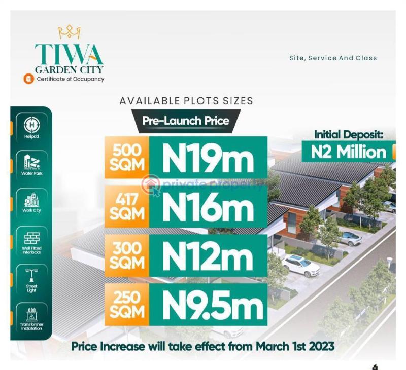 Land For Sale Tiwa Garden City Estate Lekki Epe Expressway Lagos Ibeju-Lekki Lagos - 0